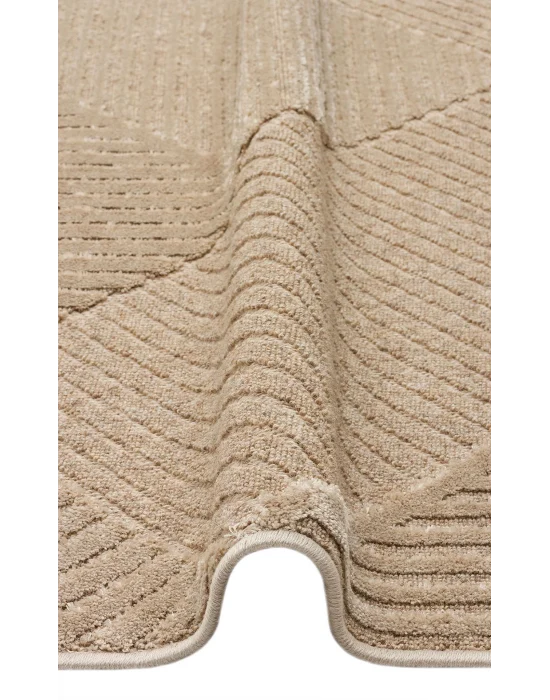 ZENITH HALI 0236 Yüksek Alçak Dokulu Naturel Yün ve Viskon Modern Dokuma Halı