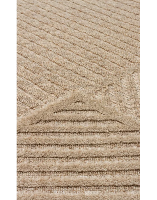 ZENITH HALI 0236 Yüksek Alçak Dokulu Naturel Yün ve Viskon Modern Dokuma Halı