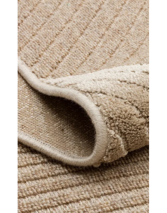 ZENITH HALI 0236 Yüksek Alçak Dokulu Naturel Yün ve Viskon Modern Dokuma Halı