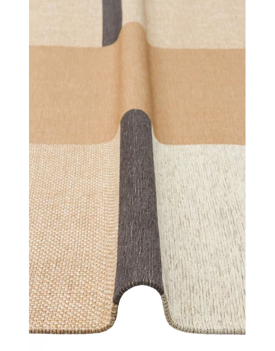 Brooklyn Brk 14 Natural Grey Hasır Görünümlü Kaymaz Renkli Dokuma Modern Kilim