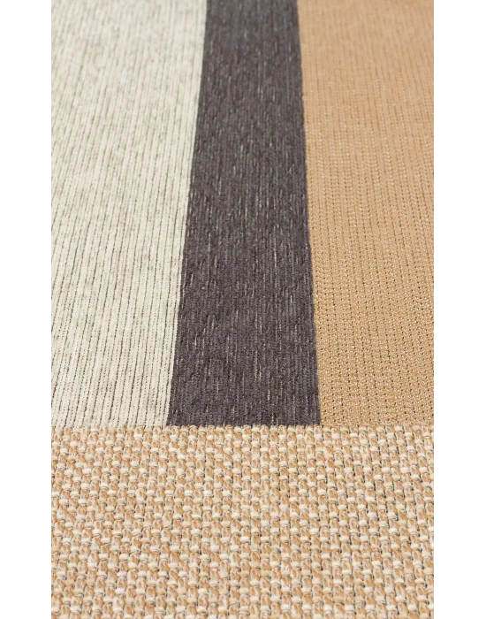 Brooklyn Brk 14 Natural Grey Hasır Görünümlü Kaymaz Renkli Dokuma Modern Kilim