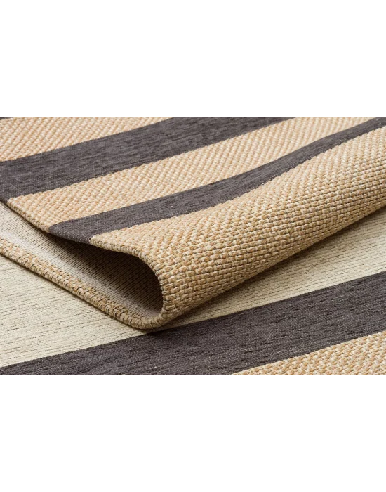 Brooklyn Brk 14 Natural Grey Hasır Görünümlü Kaymaz Renkli Dokuma Modern Kilim