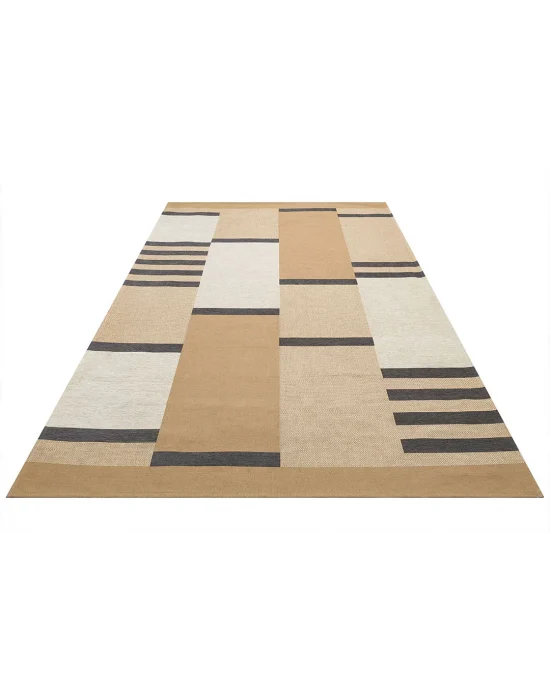 Brooklyn Brk 14 Natural Grey Hasır Görünümlü Kaymaz Renkli Dokuma Modern Kilim