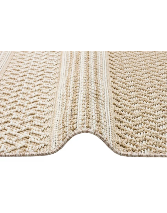 Soho Sh 05 Beige Hav Vermeyen Özel Ipler Ile Üretilen Etnik Örgü Desenlere Sahip Makine Halısı