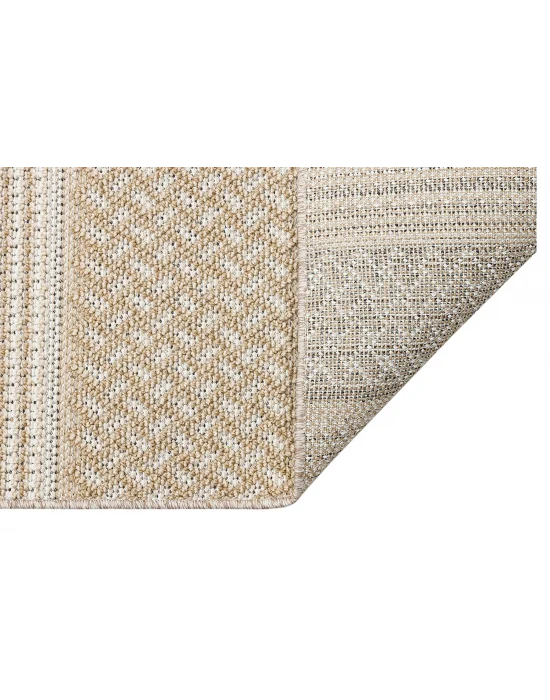 Soho Sh 05 Beige Hav Vermeyen Özel Ipler Ile Üretilen Etnik Örgü Desenlere Sahip Makine Halısı