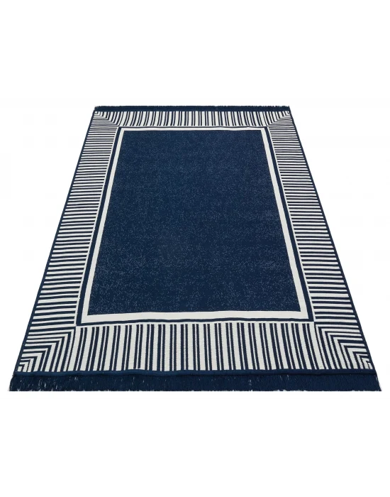 Arya Ar 13 Marine %100 Geri Dönüşümlü Pamuktan Çift Taraflı Yıkanabilir Modern Dekoratif Kilim