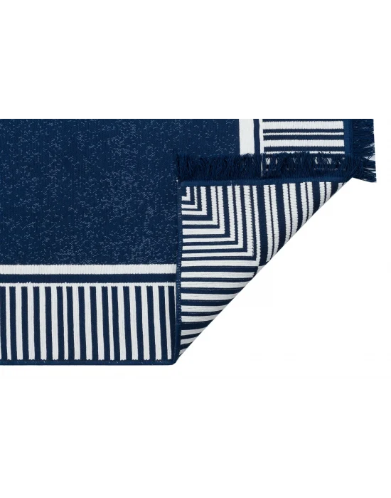 Arya Ar 13 Marine %100 Geri Dönüşümlü Pamuktan Çift Taraflı Yıkanabilir Modern Dekoratif Kilim