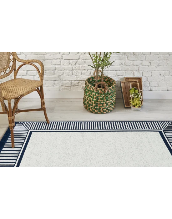 Arya Ar 13 Marine %100 Geri Dönüşümlü Pamuktan Çift Taraflı Yıkanabilir Modern Dekoratif Kilim