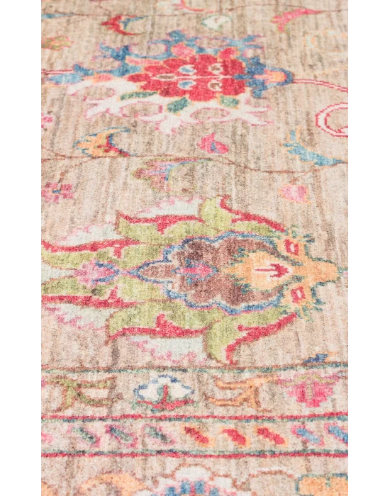 Antique ATK 08 Beige Yıkanabilir Modern Ve Etnik Desenli Kaymaz Tabanlı Makine Halısı