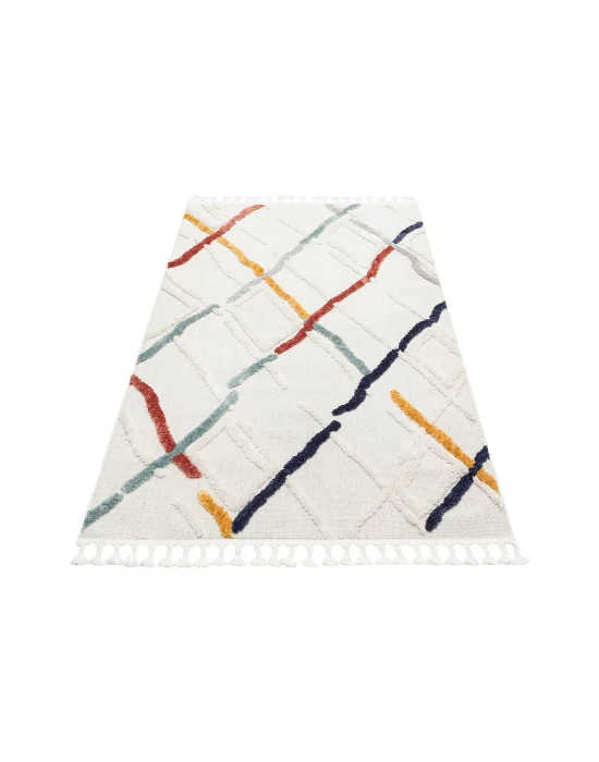 Terazzo 03 Multy Hav Toz Vermez Yumuşak Dokulu Etnik Örgü Desenlere Sahip Modern İskindinav Halı