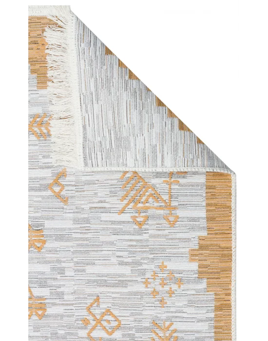 Arya Ar 23 Yellow %100 Geri Dönüşümlü Pamuktan Çift Taraflı Yıkanabilir Modern Dekoratif Kilim