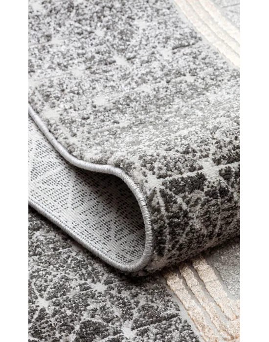 LISBON HALI 0059 Parlak Dokulu Modern Desenli Renkli Metalik Işıltılı Makine Halısı