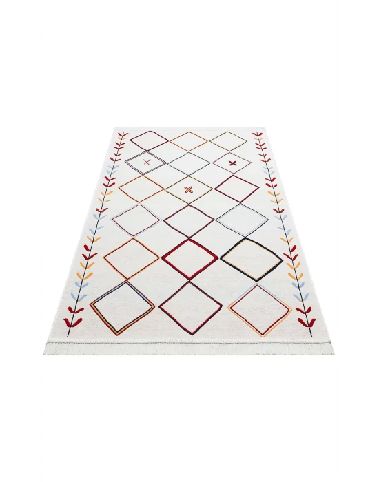 Arya Ar 21 Multy %100 Geri Dönüşümlü Pamuktan Çift Taraflı Yıkanabilir Modern Dekoratif Kilim