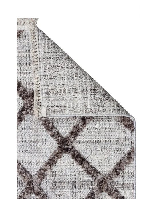 MALIBU HALI 0046 Hav Toz Vermez Yumuşak Dokulu Etnik Örgü Desenlere Sahip Modern İskandinav Halı