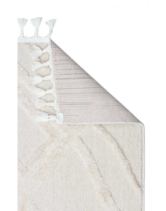 Terazzo 03 Whıte Hav Toz Vermez Yumuşak Dokulu Etnik Örgü Desenlere Sahip Modern İskindinav Halı