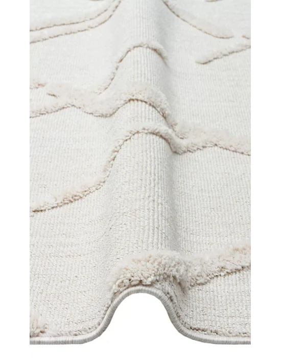 Terazzo 03 Whıte Hav Toz Vermez Yumuşak Dokulu Etnik Örgü Desenlere Sahip Modern İskindinav Halı