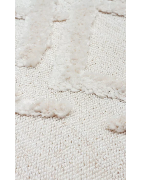 Terazzo 03 Whıte Hav Toz Vermez Yumuşak Dokulu Etnik Örgü Desenlere Sahip Modern İskindinav Halı