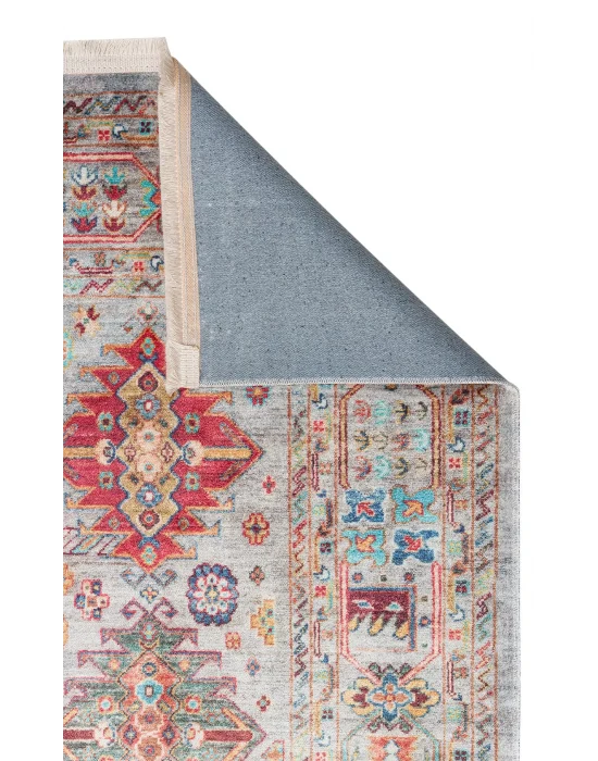Antique ATK 06 Aqua Yıkanabilir Modern Ve Etnik Desenli Kaymaz Tabanlı Makine Halısı