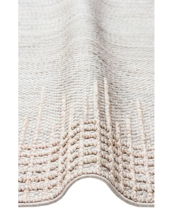 Cozy CZY 01 Grey Beige Hav Toz Vermez Modern Örgü Dokuma Makine Halısı