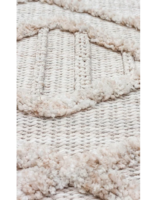 MALIBU HALI 0041 Hav Toz Vermez Yumuşak Dokulu Etnik Örgü Desenlere Sahip Modern İskandinav Halı