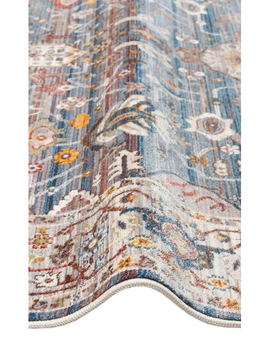 PIETRA HALI 0035 Sıcak Renk Tonlu Etnik Desenli Yumuşak Dokulu Makine Halısı