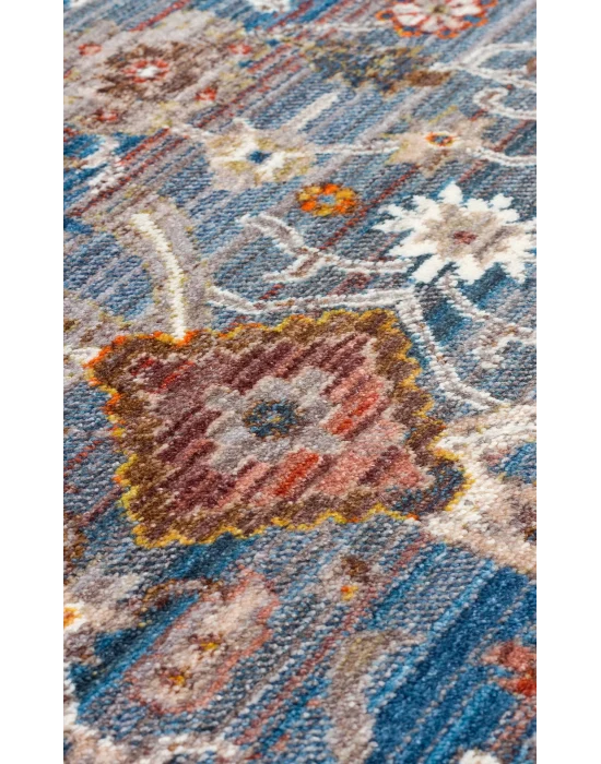 PIETRA HALI 0035 Sıcak Renk Tonlu Etnik Desenli Yumuşak Dokulu Makine Halısı