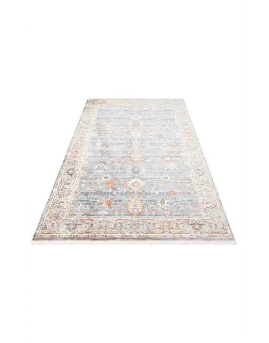 PIETRA HALI 0035 Sıcak Renk Tonlu Etnik Desenli Yumuşak Dokulu Makine Halısı