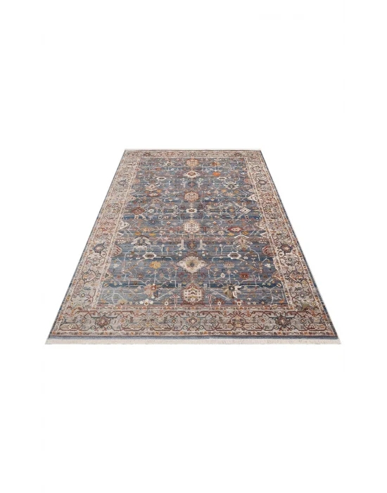 PIETRA HALI 0035 Sıcak Renk Tonlu Etnik Desenli Yumuşak Dokulu Makine Halısı