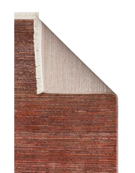 PIETRA HALI 0073 Sıcak Renk Tonlu Etnik Desenli Yumuşak Dokulu Makine Halısı