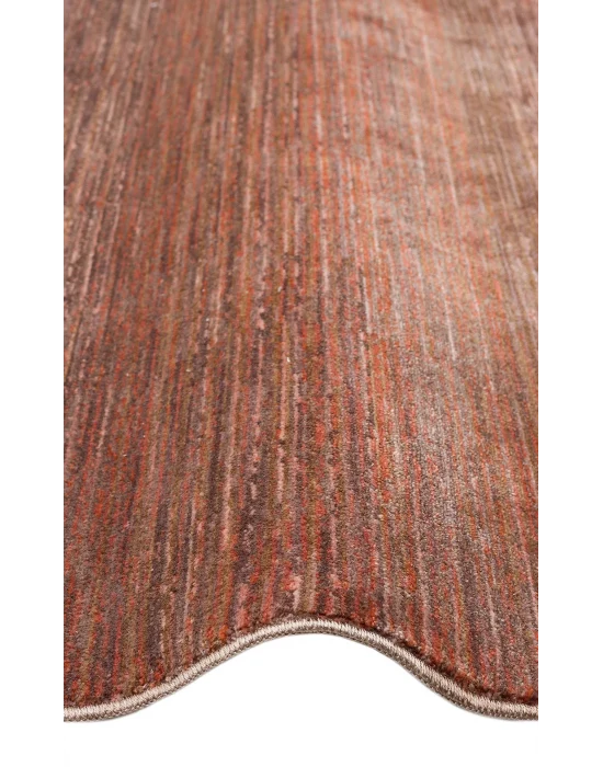 PIETRA HALI 0073 Sıcak Renk Tonlu Etnik Desenli Yumuşak Dokulu Makine Halısı