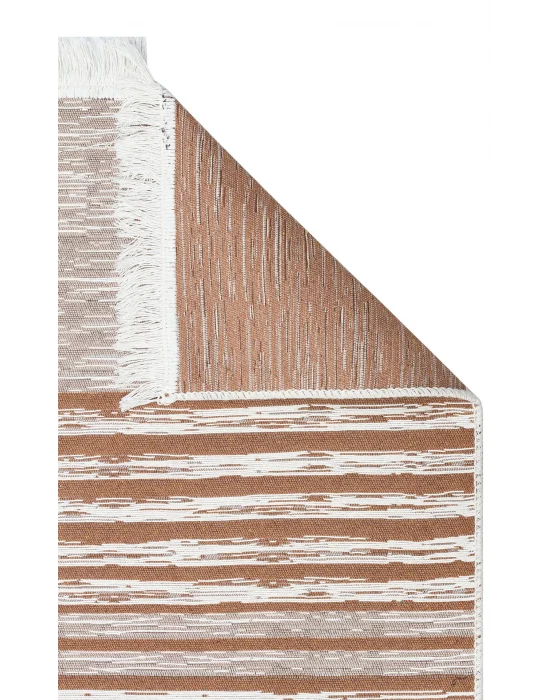 Arya Ar 27 Cream Beige %100 Geri Dönüşümlü Pamuktan Çift Taraflı Yıkanabilir Modern Dekoratif Kilim