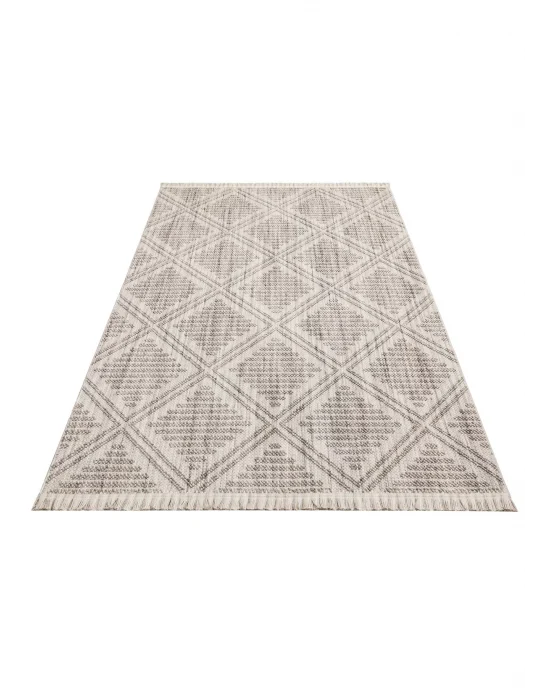 Cozy CZY 03 Grey Silver Hav Toz Vermez Modern Örgü Dokuma Makine Halısı