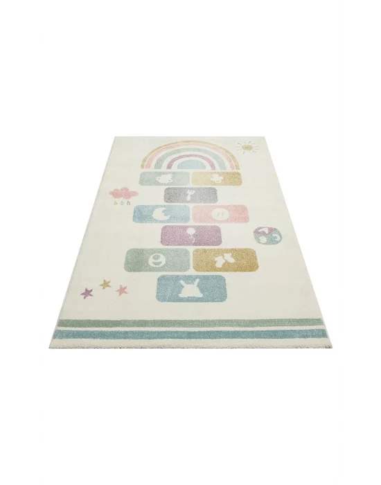 Eko Kids KDS 25 Pastel Sek Sek Desenli Hav Toz Vermez Çocuk Halısı
