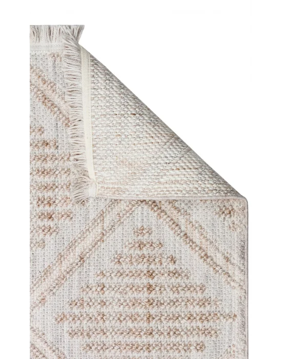 Cozy CZY 03 Grey Beige Hav Toz Vermez Modern Örgü Dokuma Makine Halısı