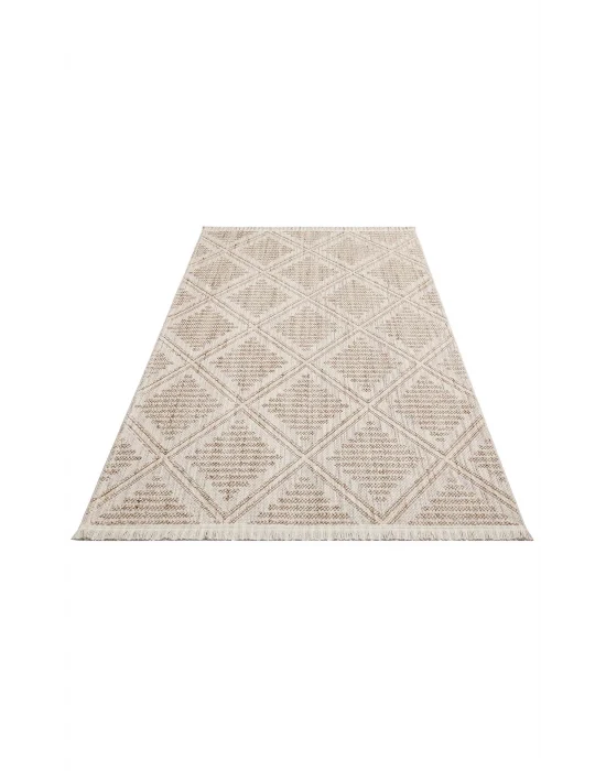 Cozy CZY 03 Grey Beige Hav Toz Vermez Modern Örgü Dokuma Makine Halısı