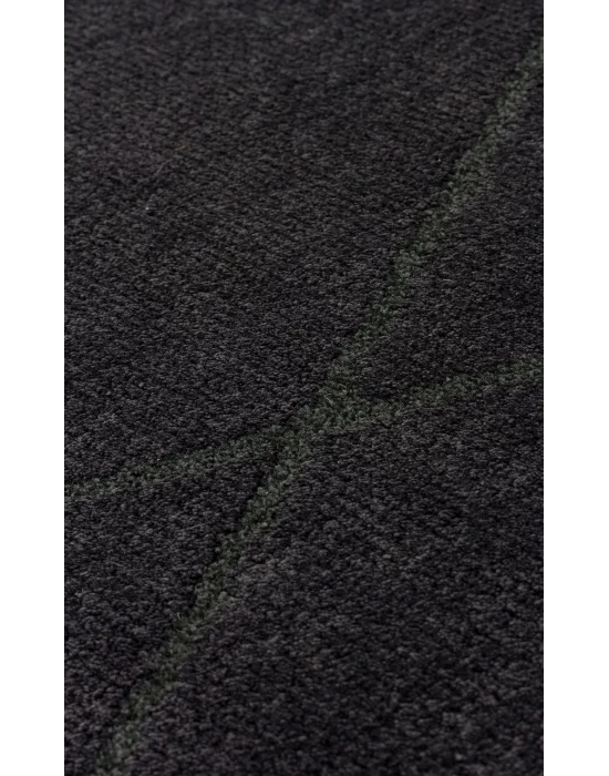 Urban 02 Black Etnik Desenlere Sahip Hav Toz Vermez Yumuşak Dokulu Modern Halı