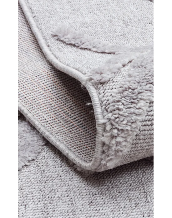 Terazzo 03 Grey Hav Toz Vermez Yumuşak Dokulu Etnik Örgü Desenlere Sahip Modern İskindinav Halı