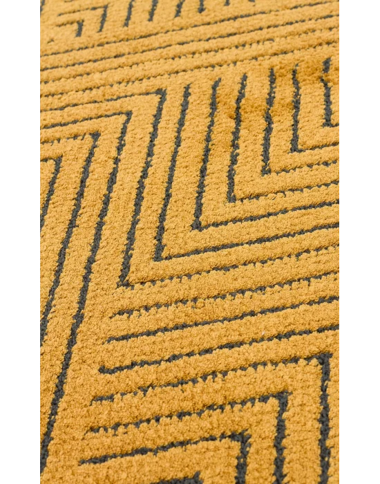 Urban 01 Gold Etnik Desenlere Sahip Hav Toz Vermez Yumuşak Dokulu Modern Halı