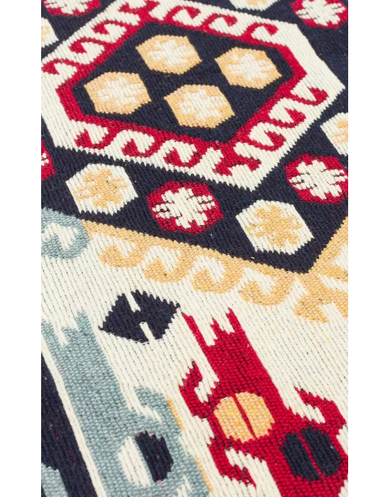 Arya Ar 30 Red %100 Geri Dönüşümlü Pamuktan Çift Taraflı Yıkanabilir Modern Dekoratif Kilim