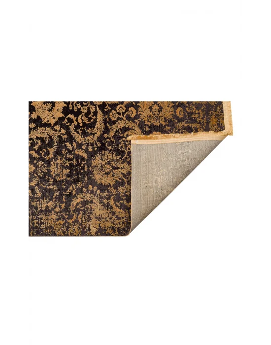 Cordoba Db 02 Antrasit Gold Nw Parlak Yüksek Alçak Dokulu Modern Makine Halısı
