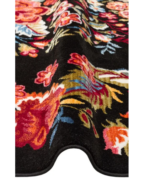 PIETRA HALI 0214 Sıcak Renk Tonlu Etnik Desenli Yumuşak Dokulu Makine Halısı