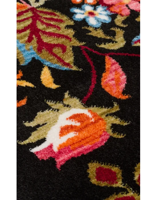 PIETRA HALI 0214 Sıcak Renk Tonlu Etnik Desenli Yumuşak Dokulu Makine Halısı