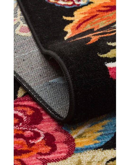 PIETRA HALI 0214 Sıcak Renk Tonlu Etnik Desenli Yumuşak Dokulu Makine Halısı