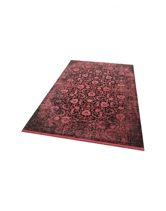 Cordoba Db 02 Antrasit Burgundy Nw Parlak Yüksek Alçak Dokulu Modern Makine Halısı