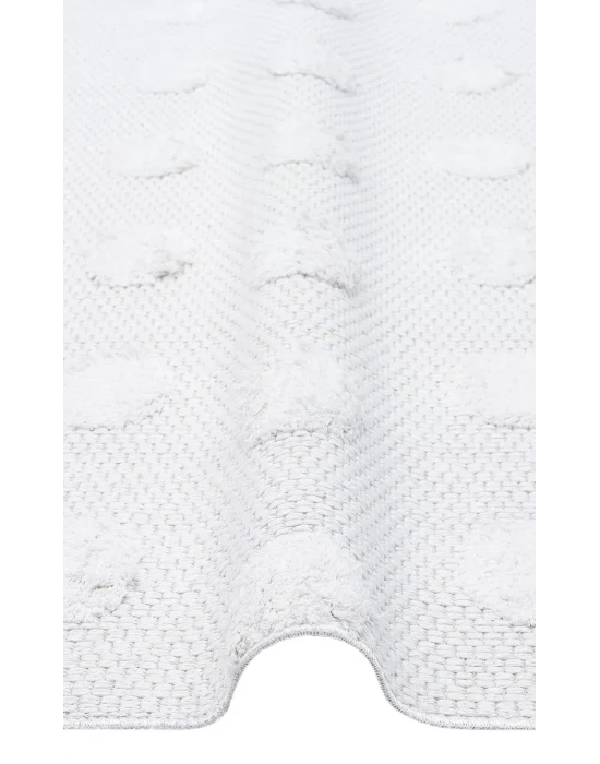 Dublin DBL 03 Cream Yıkanabilir Örgü Dokulu Naturel Pamuk Halı