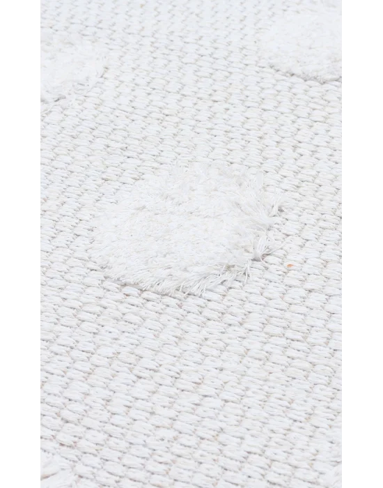 Dublin DBL 03 Cream Yıkanabilir Örgü Dokulu Naturel Pamuk Halı