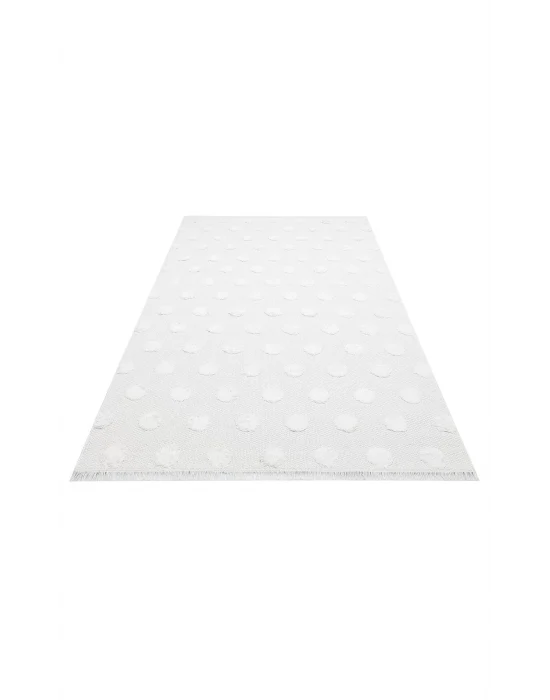 Dublin DBL 03 Cream Yıkanabilir Örgü Dokulu Naturel Pamuk Halı