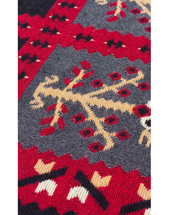 Arya Ar 28 Red %100 Geri Dönüşümlü Pamuktan Çift Taraflı Yıkanabilir Modern Dekoratif Kilim