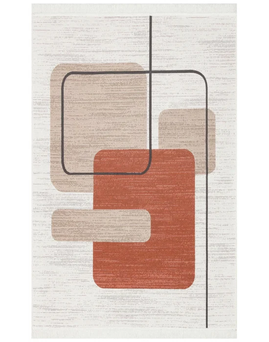 Arya Ar 36 Black Terra %100 Geri Dönüşümlü Pamuktan Çift Taraflı Yıkanabilir Modern Dekoratif Kilim