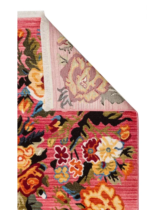 PIETRA HALI 0223 Sıcak Renk Tonlu Etnik Desenli Yumuşak Dokulu Makine Halısı